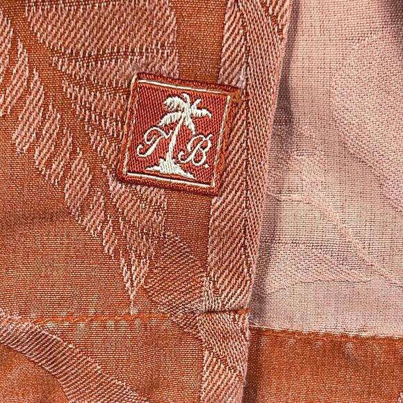 Tommy Bahama Shirt Mens Size Large Orange Button UP Hawaiian Silk Floral - Picture 5 of 10
